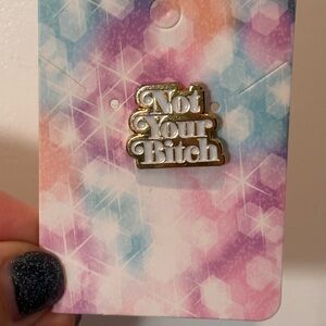 Bold Gold and White Enamel Pin